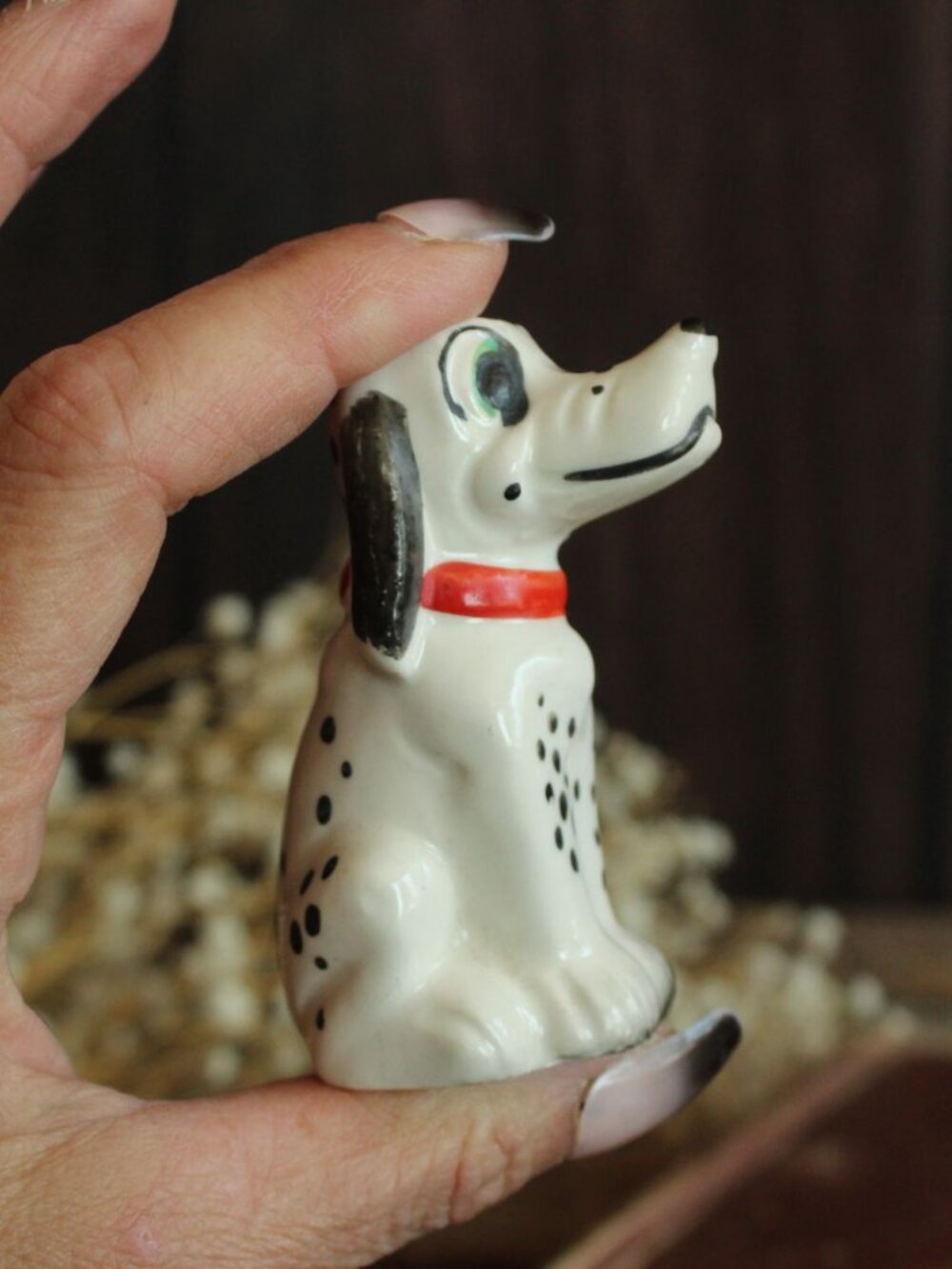 Vintage 1950s Salt and Pepper Shaker, Dalmatian Dog S & P, Collectible Kitchen - Picture 2 of 10